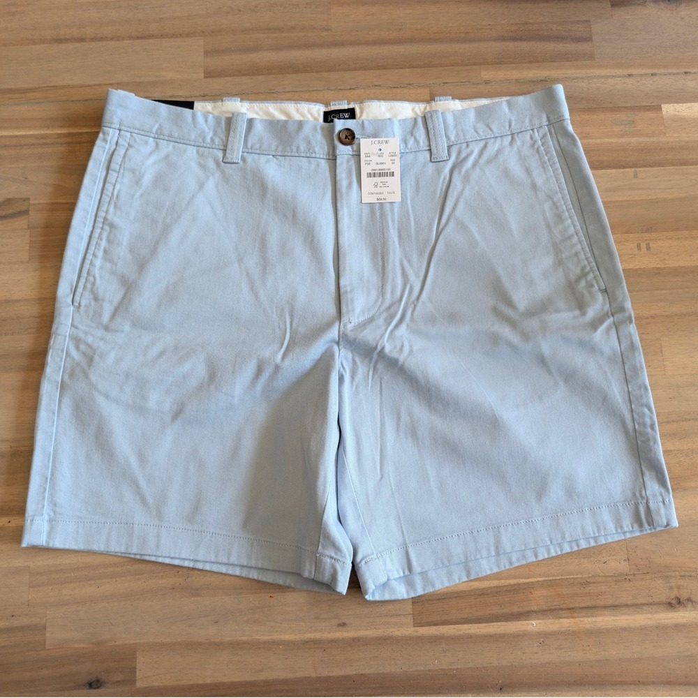 J.Crew Men's Chino Shorts Light Blue Size 35 Inseam 7" NEW w/ Tags